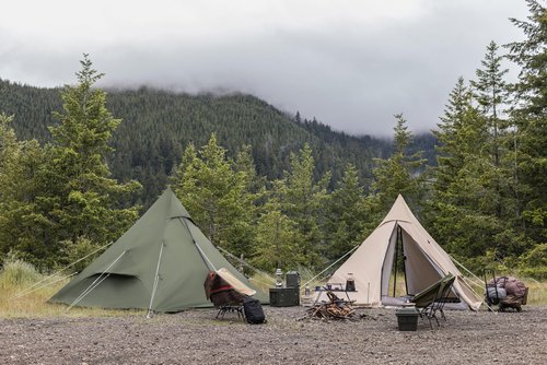 DOD RX Pyramid Tent for Camping - Durable All Season Teepee Tents for Adults - 6 Person Tipi Pyramid-Shaped Camping Tents - Quick Easy Setup - Large