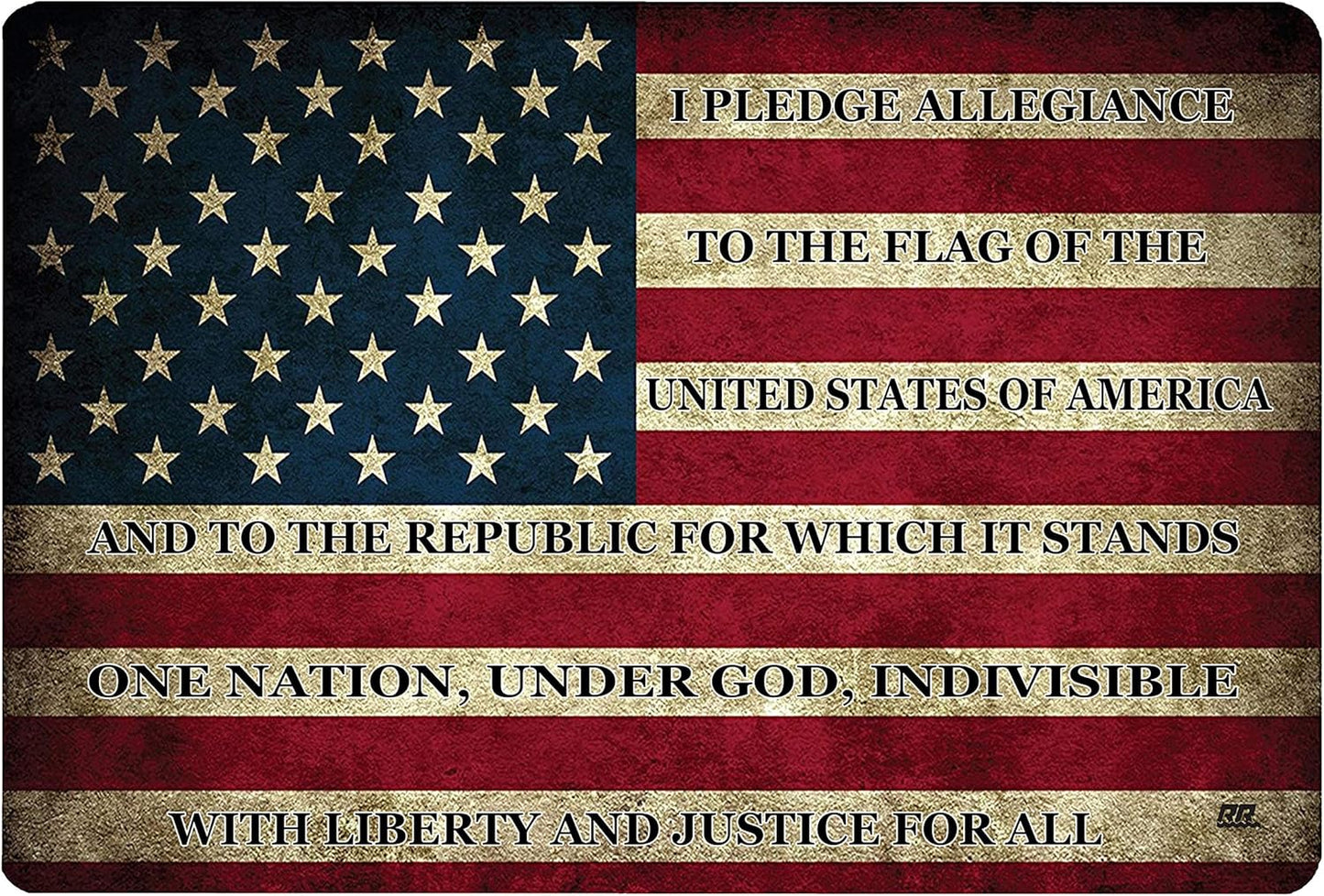 Rogue River Tactical Pledge of Allegiance USA American Flag Gun Cleaning Mat Bench Pad Gift for Gun Owner Patriotic