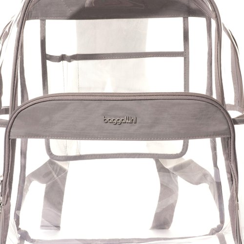 Baggallini Clear Backpack - Lightweight Large 11.5x 15.5x 6 Inch Clear Bag