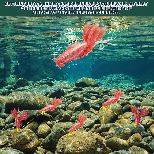 Crawfish Lures for Bass Fishing, Pre-Rigged Soft Fishing Lures, Amazing Bass Fishing Gifts for Men, 3inch, 5/8oz, 5Pcs-Pumpkin Green