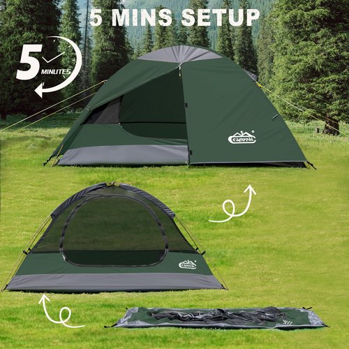 1 Person Backpacking Tent, Lightweight Compact Single Person Tent, Waterproof Windproof Easy Setup Freestanding One Man Tent for Camping Hiking Cycling Biking Mountaineering - Green