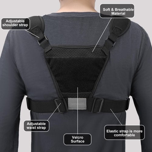 DEYACE Chest Bag for Men, Gun Vest Holster Fits Most Pistols, Adjustable EDC Tactical Chest Pack for Workouts Running Hiking