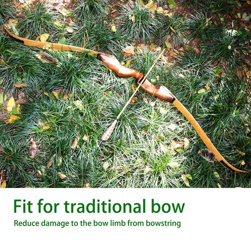 Luoyer 2 Pair Archery Bow Limb Silencers Stabilizers Shock Absorber Protective Paddings Bowstring Groove Silencers for Recurve Bow and Traditional Longbow