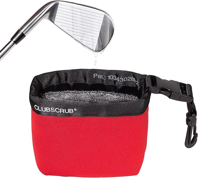 Golf Club and Golf Ball Cleaning Bag, Waterproof Clean Face Technology Liner, Detachable Clip, Machine Washable, Cleans Club Grooves, Dry Exterior (Neoprene or Microfiber Option Available)