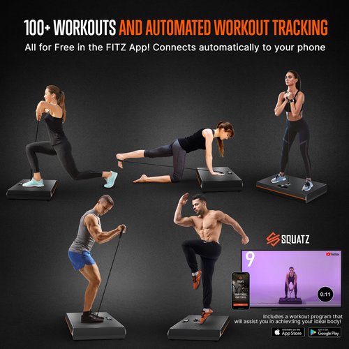 Squatz Smart Home Gym – 100+ Exercises, 100LB Digital Resistance, Replaces Full Gym, No Installation, 2 Modes, App with Training Workouts – All-in-One Fitness System for Full Body Training