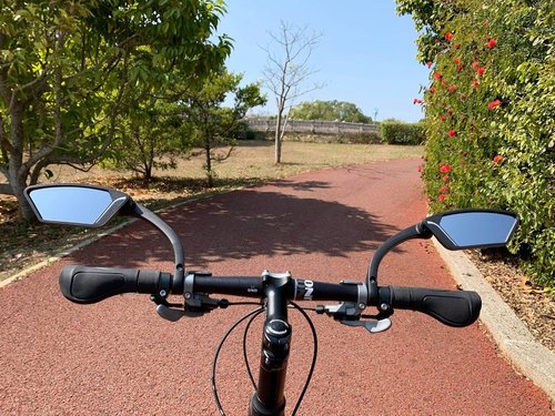 MEACHOW New Scratch Resistant Glass Lens,Handlebar Bike Mirror, Rotatable Safe Rearview Mirror, Bicycle Mirror,ME-002