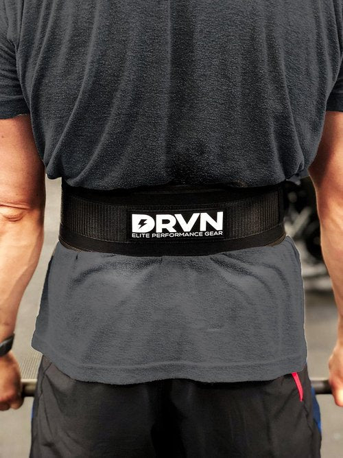 DRVN WOD Belt - Crossfit Weightlifting Belt, Men/Women Powerlifting Belt with Fully Adjustable Support Strap