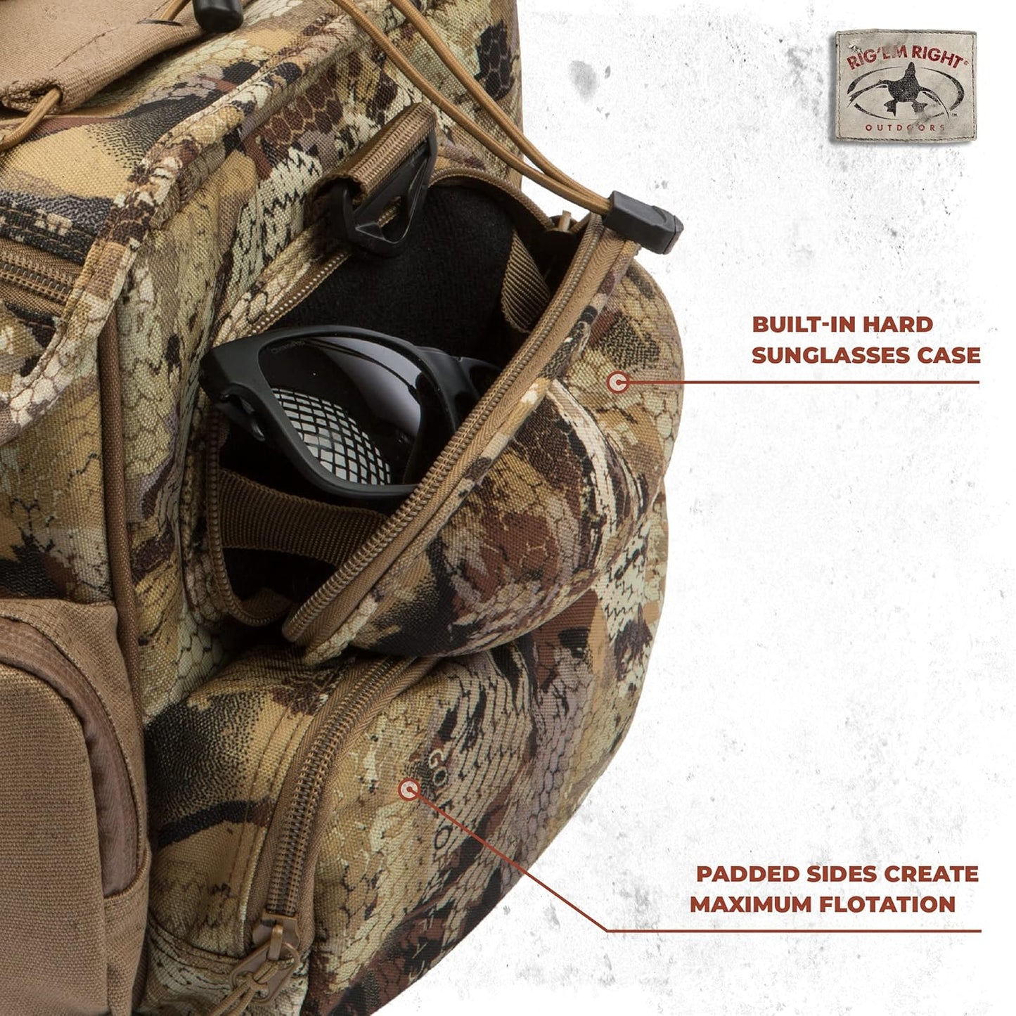 Rig'Em Right Waterfowl Shell Shocker XLT Duck Hunting Blind Bag with Molded Ammo Compartments, Sunglasses Case, Drink Holder and More (Gore Optifade March Camo)