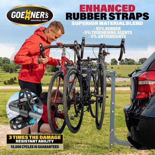 Upgrade 2.0 Hitch Bike Rack – Heavy-Duty Dual Locking, 240LBS Max Load | Hanging Bike Carrier for Car, SUV, Truck & RV with 2” Receiver, High-Strength Double Arms for Enhanced Stability