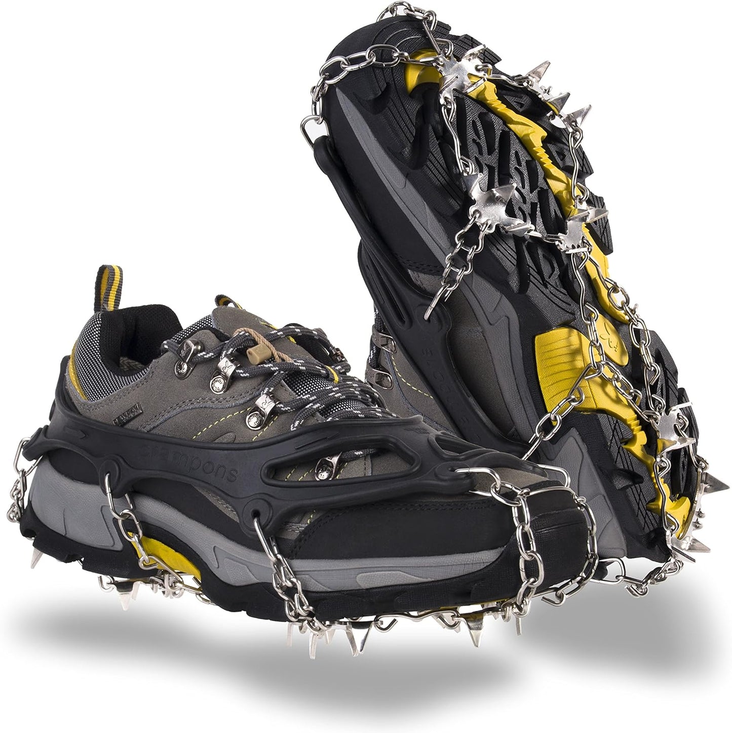 OuterStar Traction Cleats Ice Snow Grips Anti Slip 18 Stainless Steel Spikes Crampons Footwear