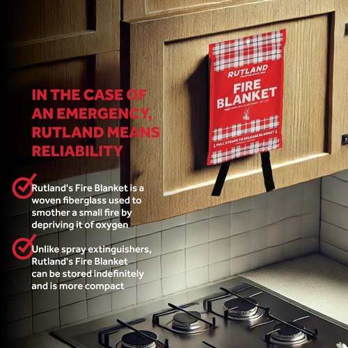 Rutland Fire Blanket for Home and Kitchen Emergency - 4 Pack, 40" x 40" - Fiberglass Fire Suppression Blanket Safety for Grilling, Camping and Boats