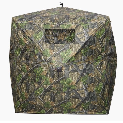 AUSCAMOTEK See Through Ground Blind for Deer Hunting, 2-3 Person Pop-Up Camouflage Blind