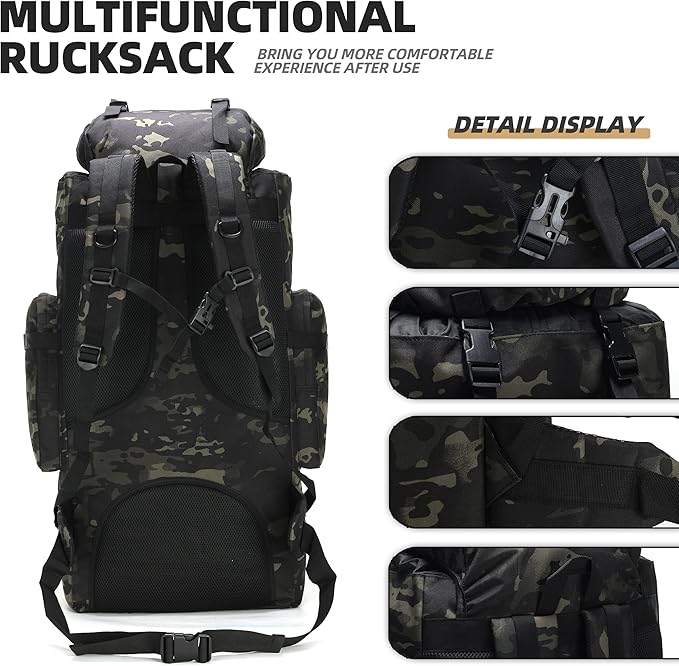 100L Camping Hiking Backpack,Molle military Tactical rucksack backpack,Waterproof Lightweight Hiking Backpack
