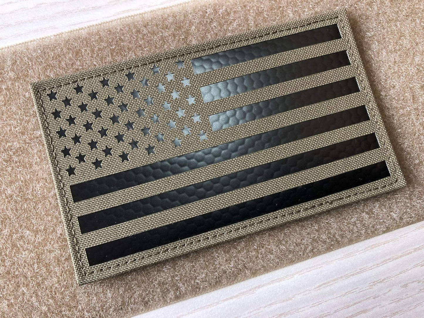 SUVIYA 5x3 inch Large Camo Infrared IR US USA American Flag Patch Tactical Vest Patch Hook-Fastener Backing (5" Width x 3" Height)