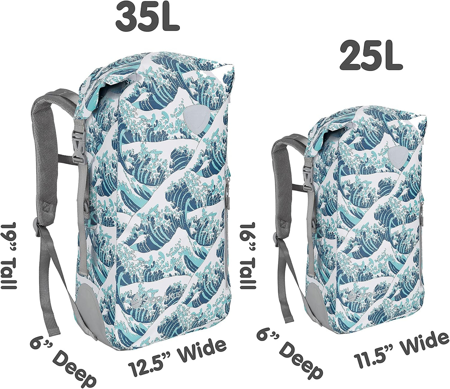 Skog Å Kust BackSak Heavy Duty Waterproof Backpack - Gear Bag for Sports, Travel, & More - 25 & 35 Liter Sizes