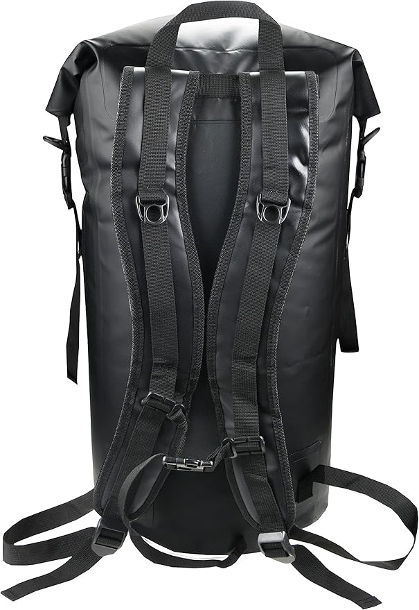 Waterproof Dry Bags Set of 3 - Dry Bag with 2 Zip Lock Seals, Waist Pouch & Phone Case - Can Be Submerged Into Water for Swimming, Kayak, Rafting & Boating (Window, Black, 35L)