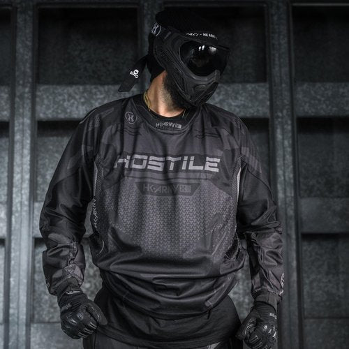 HK Army Proline Paintball Jersey for Men - Black Padded Paintball Shirt (Large)