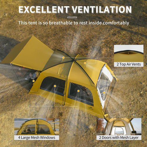 Naturehike Dune 2-3 Person Camping Tent,4-6 Person Canopy Tent,Waterproof 4 Season Tent,Hot Tents with Stove Jack