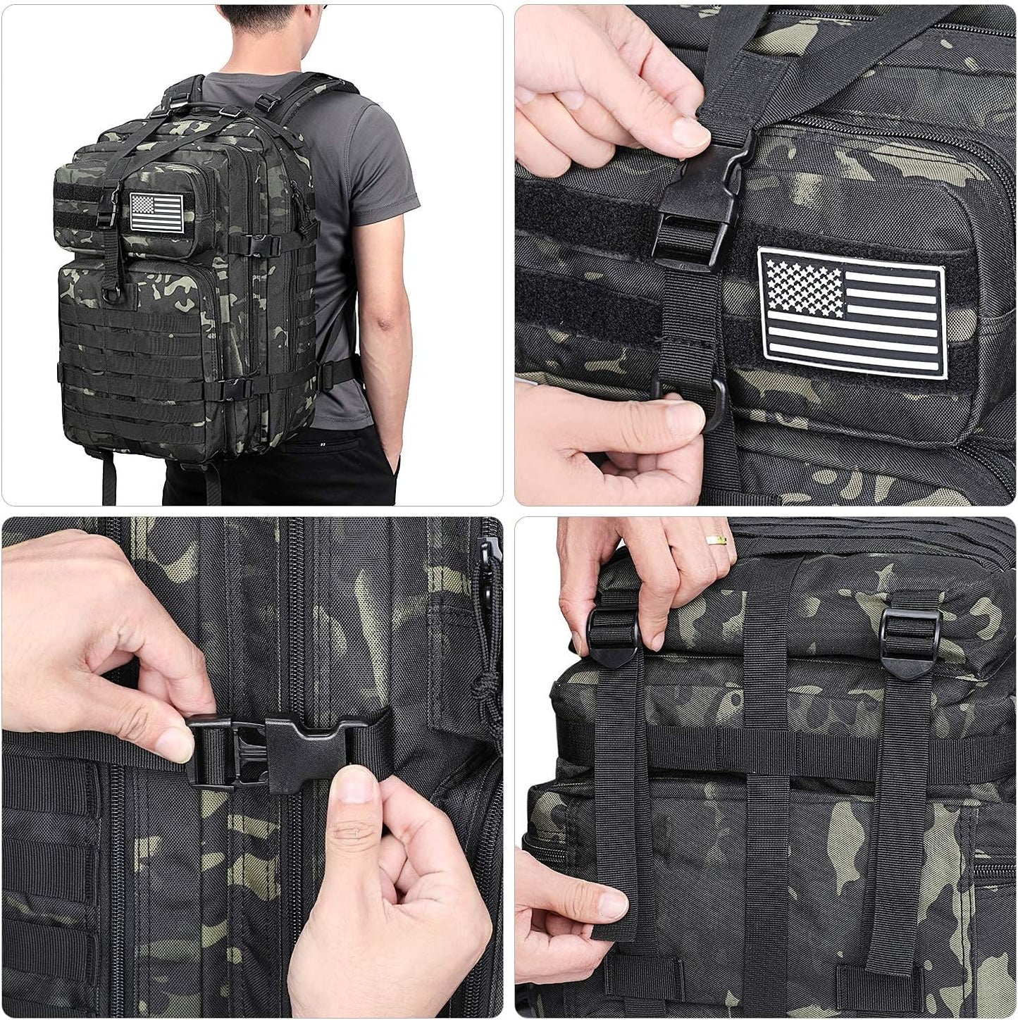 Prospo Military Tactical Backpack Large Fishing Tackle Backpack 3 Day Assault Survival Pack Molle Bag for Men