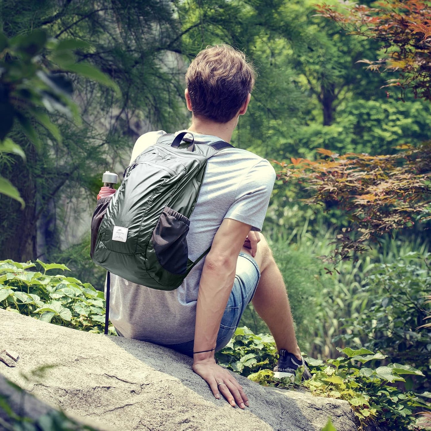 Naturehike 18L Lightweight Hiking Backpack, Waterproof Camping Packable Backpack Ultralight for Travel, Airplane, Small Hiking Daypack for Adults, Black