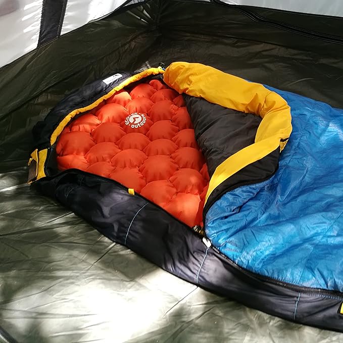 ECOTEK Outdoors Hybern8 Ultralight Inflatable Sleeping Pad with Contoured FlexCell Honeycomb Design - Easy to Inflate, Comfortable, Lightweight, Durable, and Hammock Approved [Fire Orange]