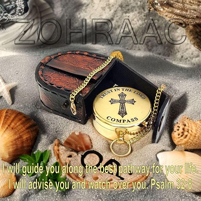 I Will Guide You Psalm 32:8 Quote Lord Compass Religious Gift, My Soul, My Treasure, My Today, My Tomorrow, Christian Gifts for Men, Catholic Gifts, My Forever, Confirmation Gift Ideas, Baptism Gifts