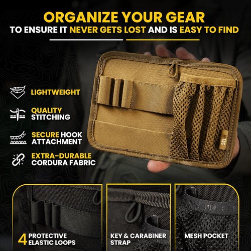 M-Tac Tactical Bag Insert Modular Organizer Utility Admin Pouch Hook Fasteners - Key Holder