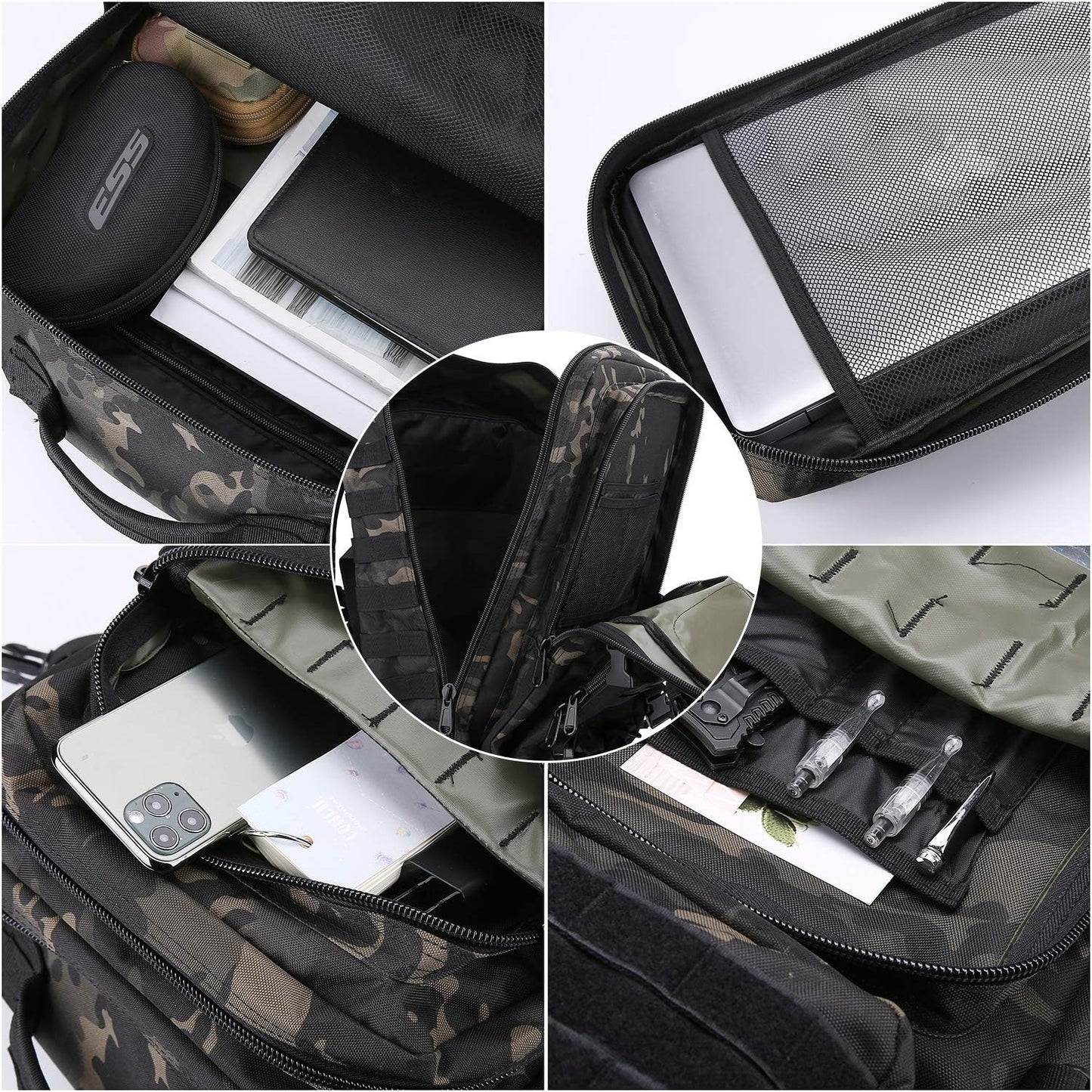 ProCase Tactical Backpack Bag 40L Large 3 Day Military Army Outdoor Assault Pack Rucksacks Carry Bag Backpacks