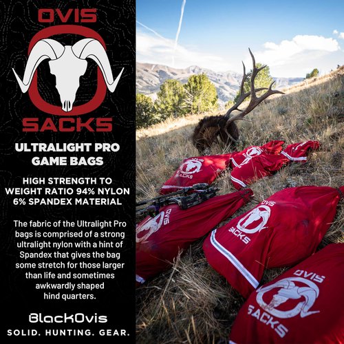 BlackOvis Ovis Sacks Ultralight Pro Reusable Game Bags, BLACK0105-ELK