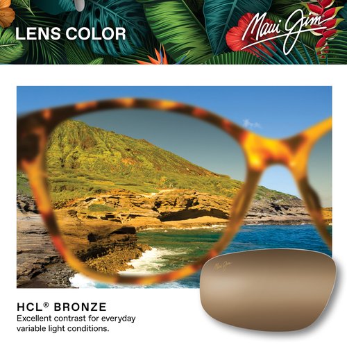 Maui Jim Ihupani AF Round Sunglasses, Matte Dark Havana/Hcl Bronze Polarized, Large