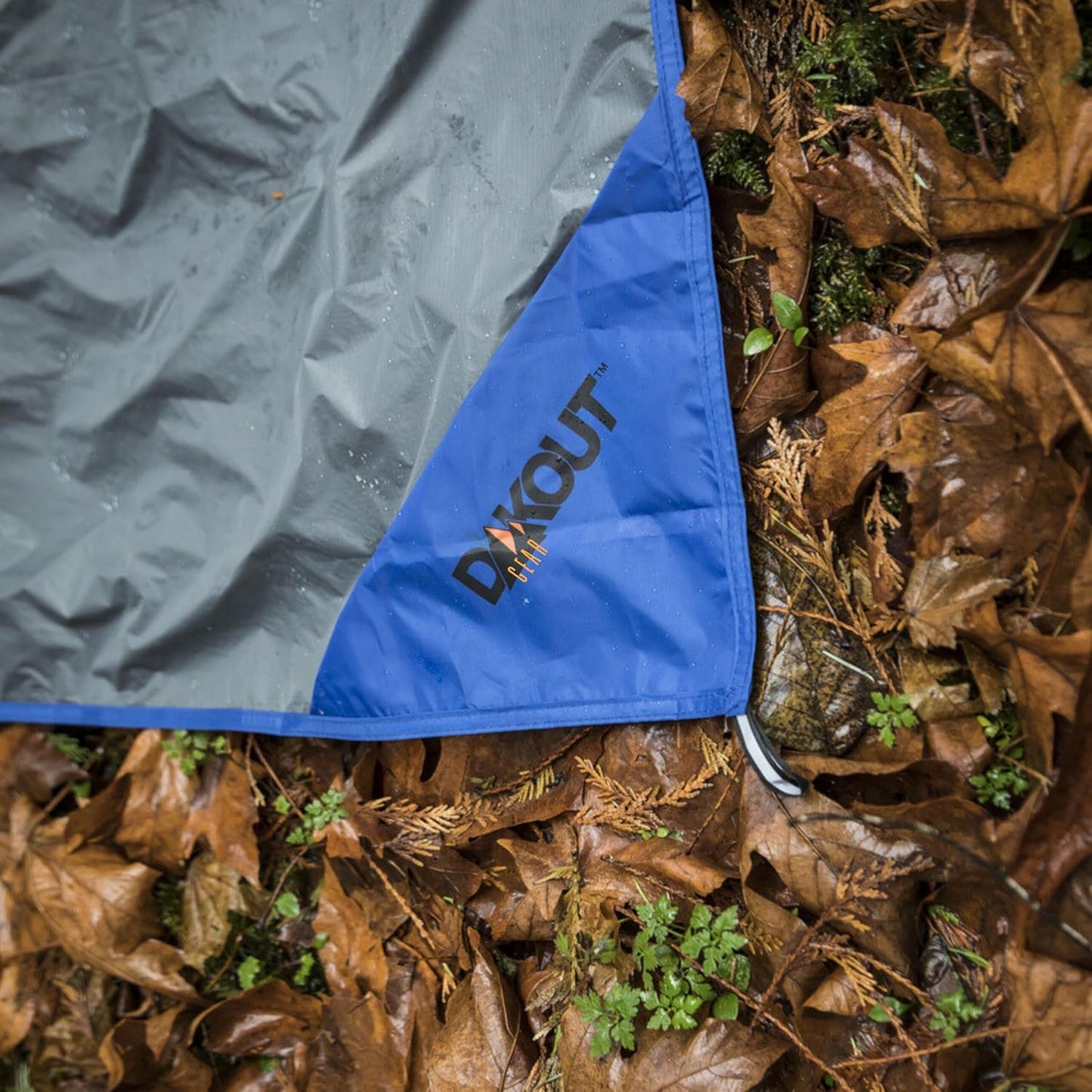 Ultralight Backpacking Tarp Ground Cloth 2.7 oz Waterproof Mini Pocket Blanket 27.5 x 48 Inches Compact Packable Groundsheet Hiking Gear for Two Pouch and Carabiner by DAKOUT Gear