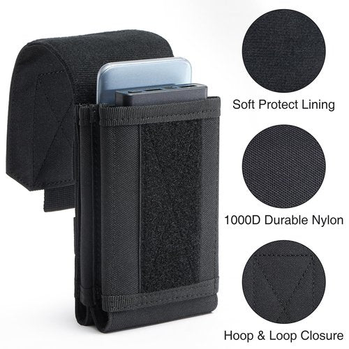 Urvoix Dual Cell Phone Holster, Belt Phone Pouch, Molle Phone Holder Belt Case for iPhone 16 Pro Max/iPhone 15 14 13 12 Pro Max/iPhone 16 15 14 Plus, Tactical Accessories Bag for Outdoor Hiking