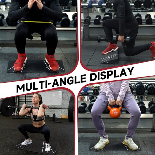 KaraCore Squat Wedge 15°-40° Slant Board with 5 Resistance Bands - Extra-Wide, Non-Slip Board for Deep Squats & Calf Stretching - 1000lb Capacity