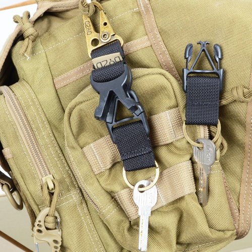 DYZD Tactical Gear Keychain Clip 100% Nylon Belt Key Chain Tactical Key Holder Quick Release Buckle Key Ring (2PCS)
