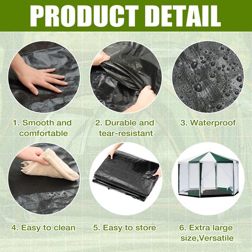 Tinideya 12.5 ft Removable Tent Footprint Mat Tarp Waterproof Camping Tent Tarp Floor for Pop Up Screen Tent, Gazebo, Hiking, Backpacking, Hammock, Beach Accessory