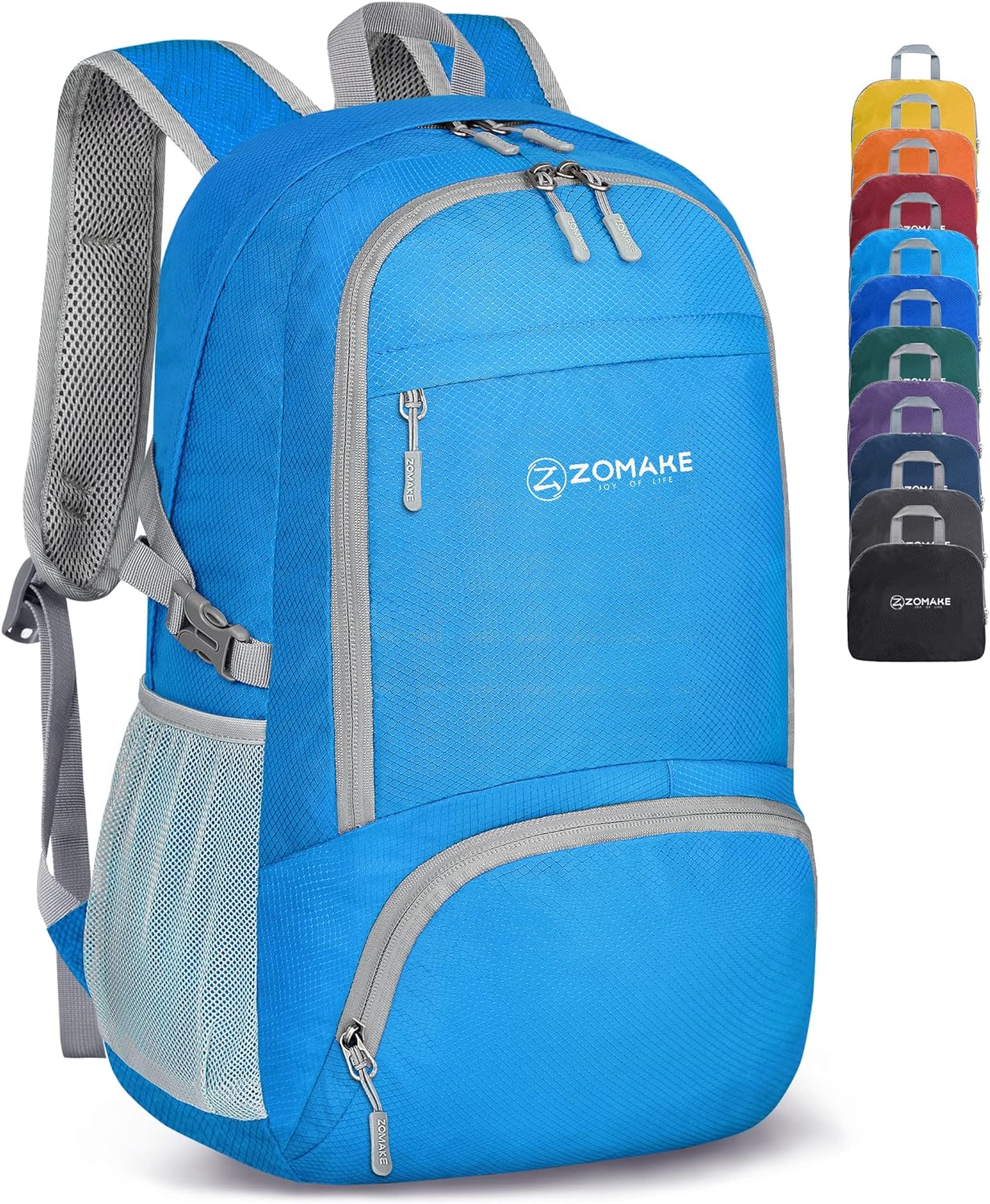 ZOMAKE Lightweight Packable Backpack 30L, Foldable Hiking Backpacks Water Resistant Compact Folding Daypack for Travel(Black)