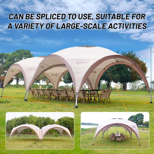 Family Tents with Spacious Interior 8-10 Person Camping Tent Waterproof Windproof Camping Tent Portable for Outdoor Camping Beach (Tent, Coffee)