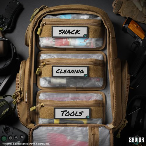 Savior Equipment Core Tactical Mesh Zipper Pouch, 9" x 5" Modular EDC Tool Organizer w/Writable ID Patches, 2-Pack, Gray