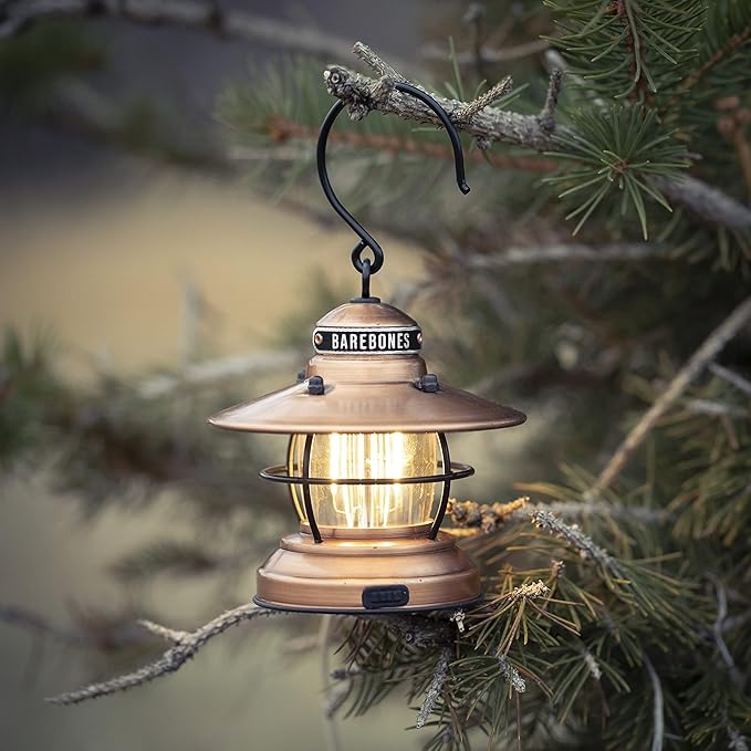 Barebones Edison Mini Vintage Adjustable LED Compact Outdoor Lantern - Essential Gear for Camping, Hiking, Fishing, Tents and Outdoor Adventures