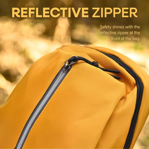 Nupouch Lightweight Yellow Sling Bag for Men and Women - Anti Theft Womens and Mens Crossbody Bag with Reflective Zipper