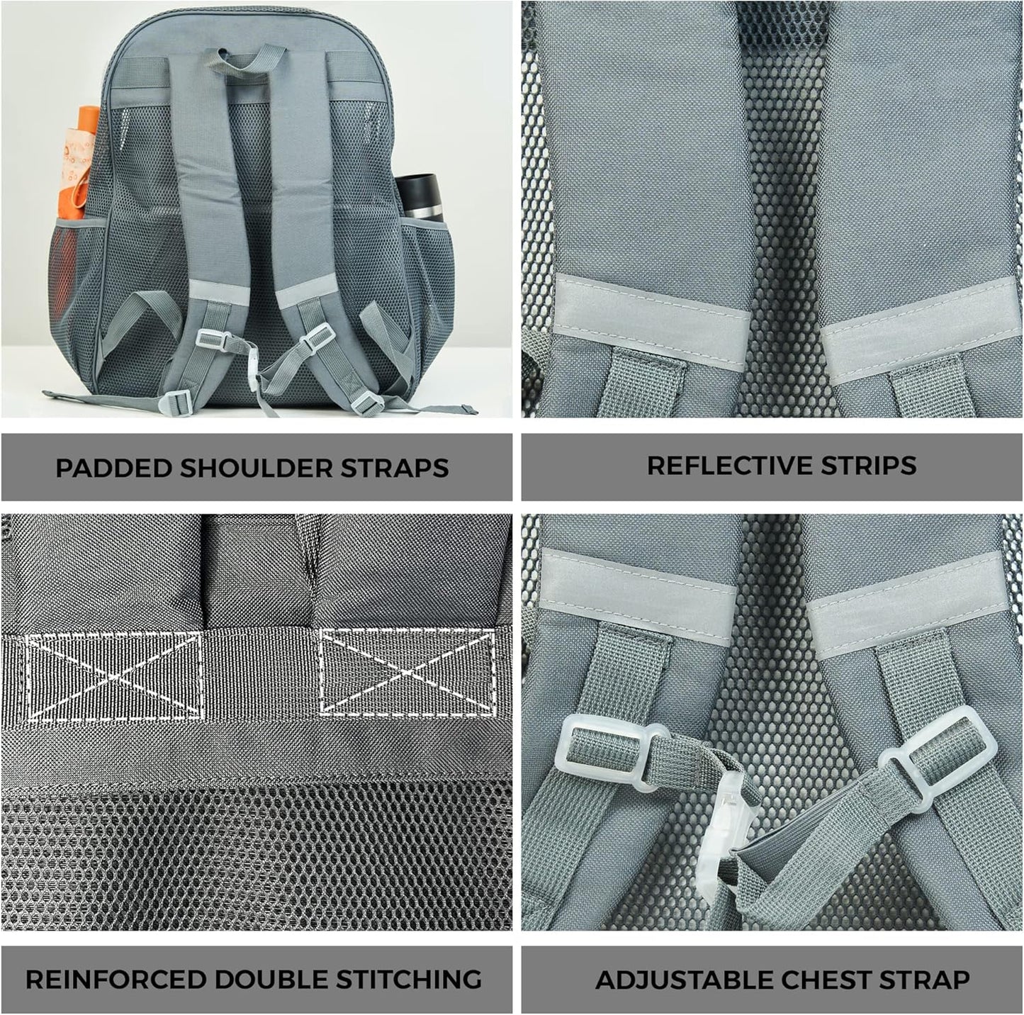 SHYLERO Mesh Backpack XXL (36L) - Lightweight Heavy-Duty Clear Backpack Made of Reinforced 3D Mesh - H19.6 xW15 xD7