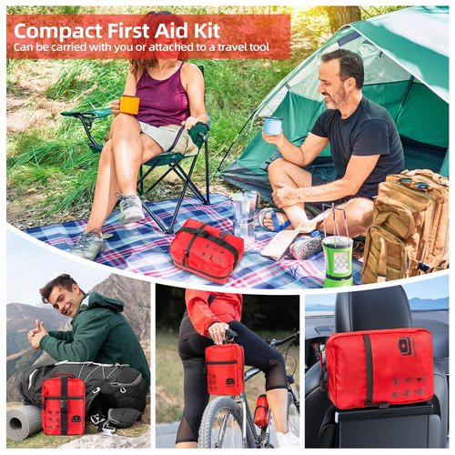 PronteeAid 400pcs Large First Aid Kit, Premium Emergency Medical Kit with Basic First Aid Supplies, Ideal for Traveling, Outdoors, Climbing, Car, Camping, Emergency Preparedness