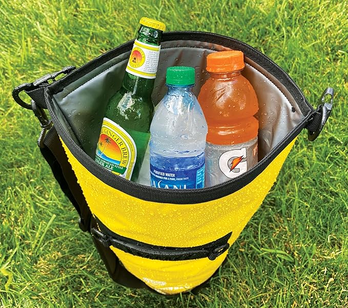 Dry Bag Floating Cooler - Roll Top Insulated Backpack – Portable, Collapsible, Waterproof with Padded Shoulder Strap - Perfect for Kayaking Fishing Beach Hiking -15L