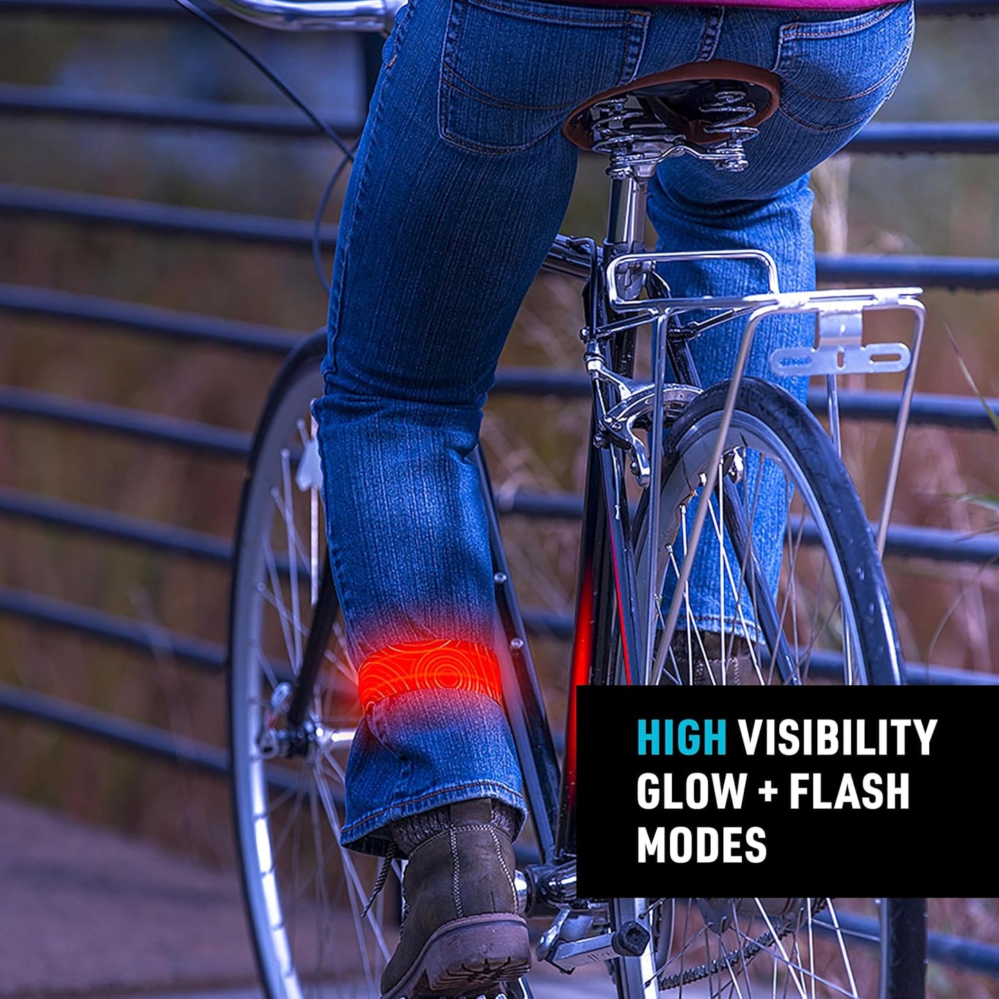 Nite Ize SlapLit Rechargeable LED Slap Wrap - Light-Up Slap Band for Wrists or Ankles - Wristband with LED Light for Nighttime Visibility - Running, Biking, Hiking & More - Red with Red LED