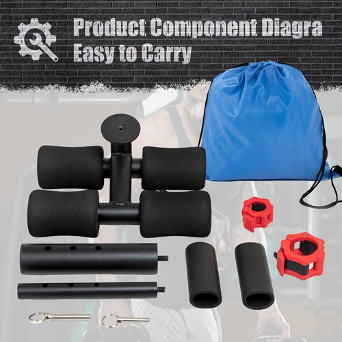 Tib Bar for Tibialis Anterior and Calf Muscle Training Adjustable 1" & 2" Barbell Plate Compatibility, Heavy-Duty Steel, Ideal for Lower Leg Strength, Shin Splint Prevention, and Home Gym Use (Black)