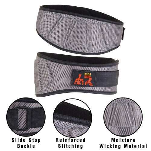Royal Coalition Workout Back Support for Lifting, Cross Training and Powerlifitng, Weightlifting Belt For Men and Women 6"" Inch Auto-Lock Weight Lifting Back Support, Fitness Belt (GREY, Medium)