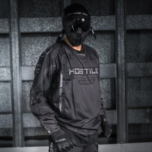 HK Army Proline Paintball Jersey for Men - Black Padded Paintball Shirt (Large)