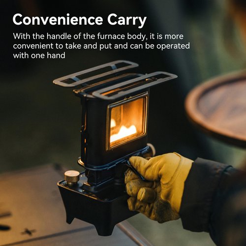 Thous Winds Camping Oil Lantern, Portable Stove for Outdoor Lighting Cooking Warming, Stainless Steel Oven, Retro Silver