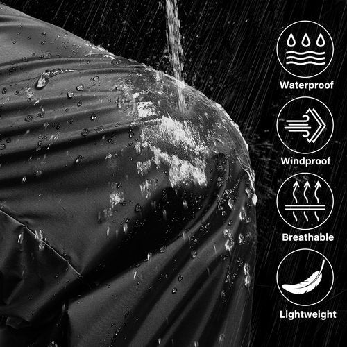 Men's Rain Pants Waterproof Over Pants Windproof Outdoor Hiking Pants for Golf, Fishing，Cycling Black