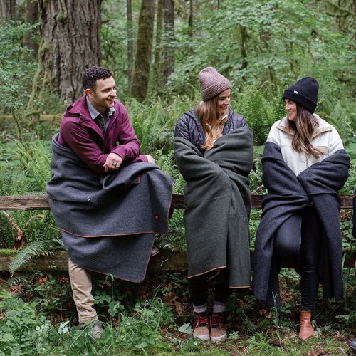 Arcturus Navy Blue Wool Blanket and Carry Straps Bundle